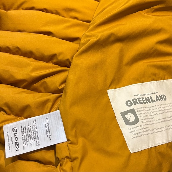 Fjallraven Greenland Down Liner Puffer Jacket - Men's Size S - Yellow Orange - Picture 8 of 16